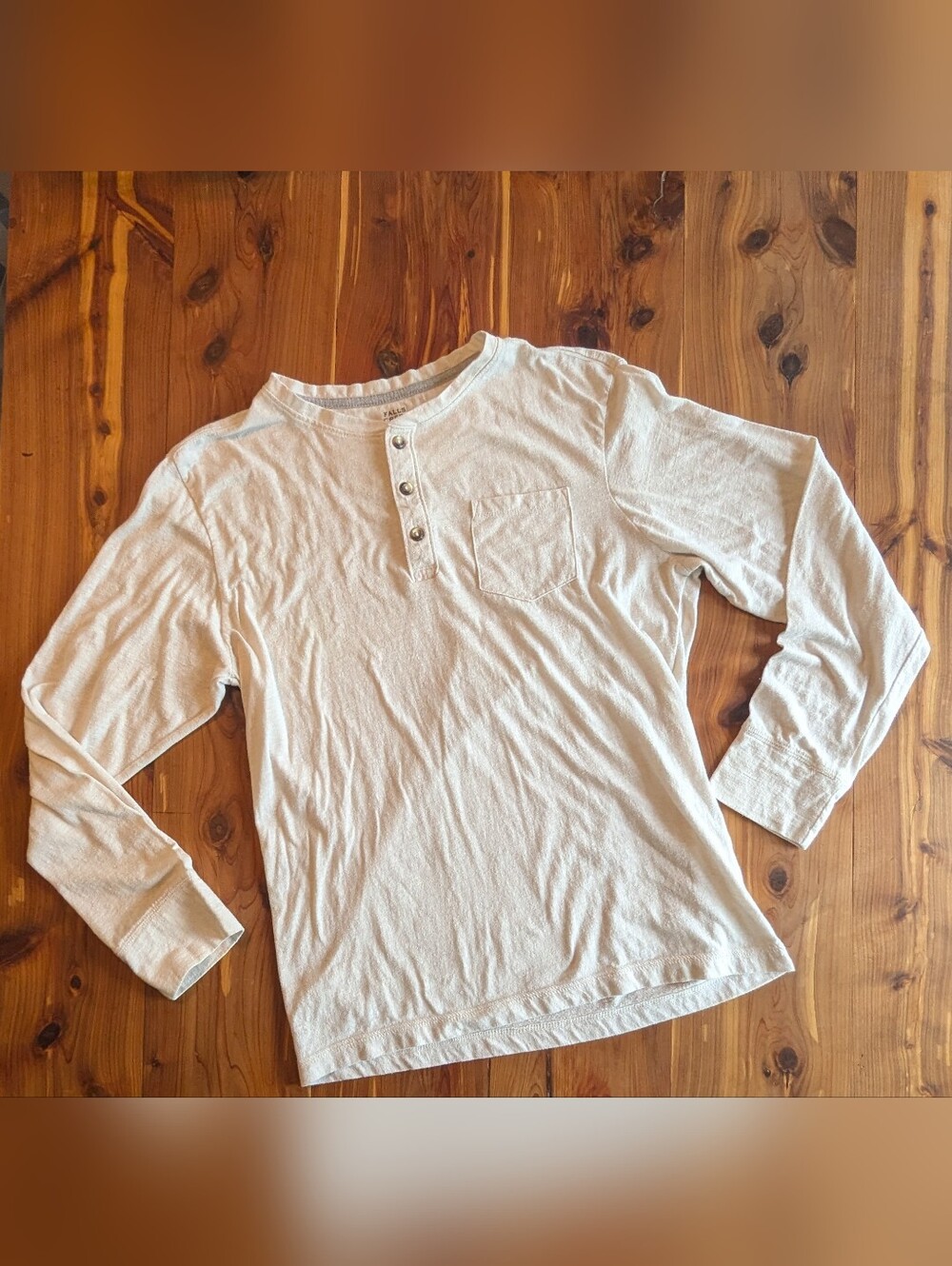 Falls Creek Cream Crewneck Tee with Logo Print